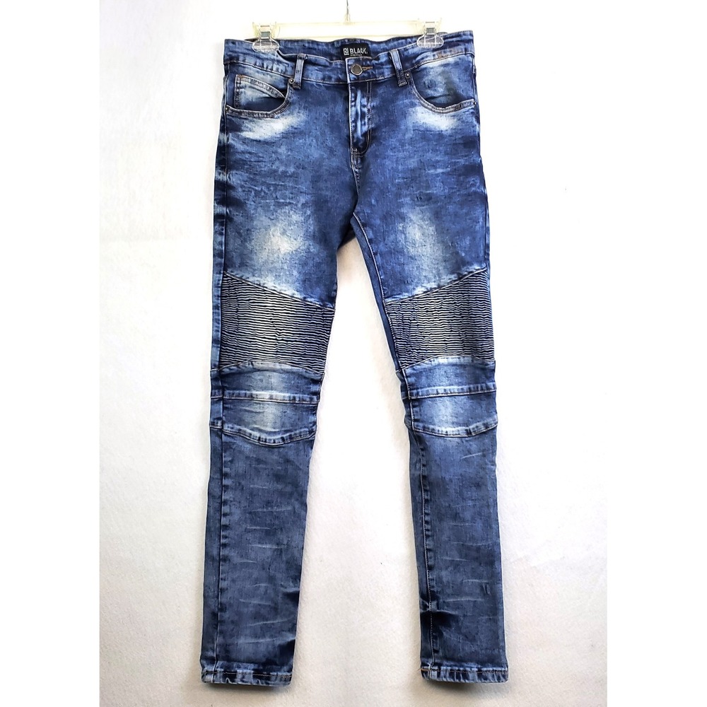 CJ Black Premium Jeans Blue Moto Biker Skinny Flex Men's Size 32